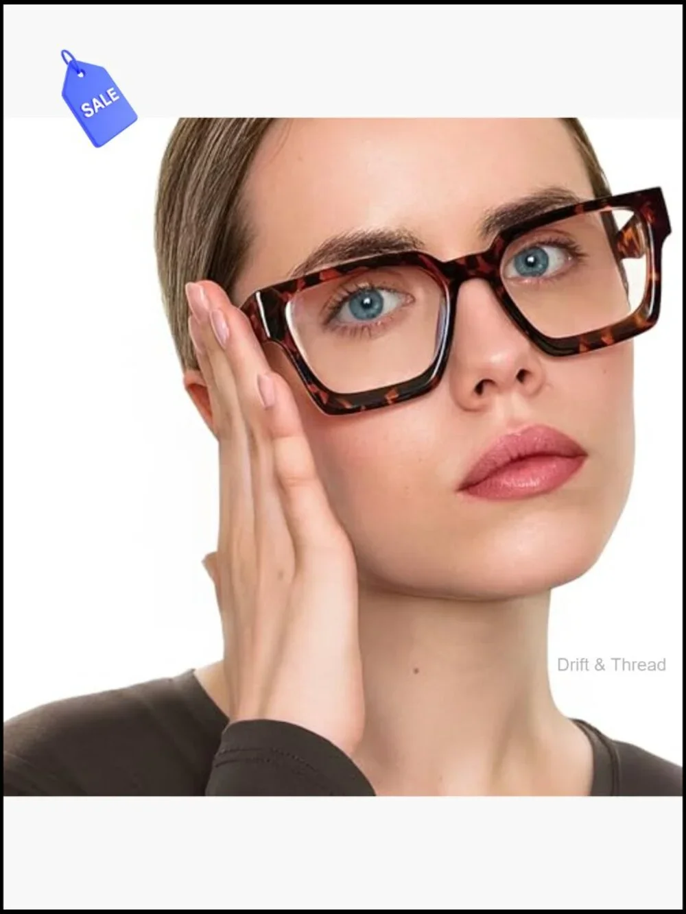 Oversized Rectangle Blue Light Glasses UV400 Computer Reading Eyewear Unisex